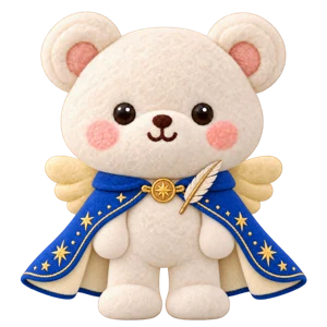 Original WonderBear wearing a blue cape